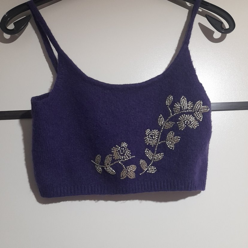 Mor Nakışlı Mini Bohem Bralet tiriko - Görsel 4