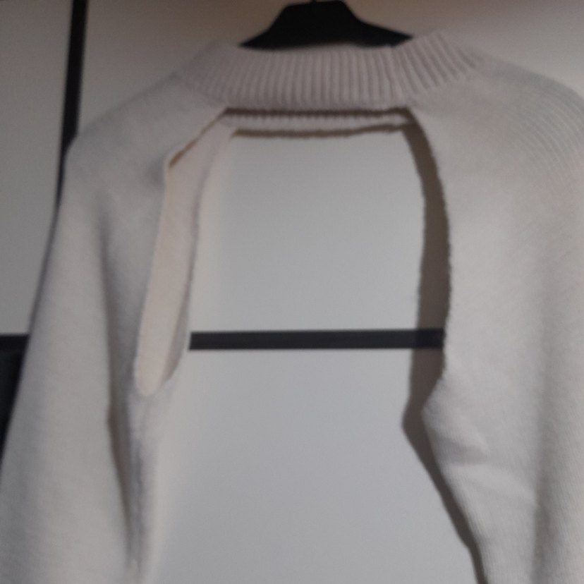 Beyaz Kadın Boğazlı İnce Triko Kazak - Görsel 4