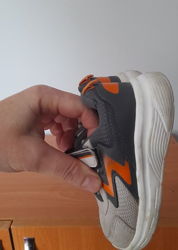 Gri Erkek Çocuk Spor Ayakkabı Velcro - Görsel 5