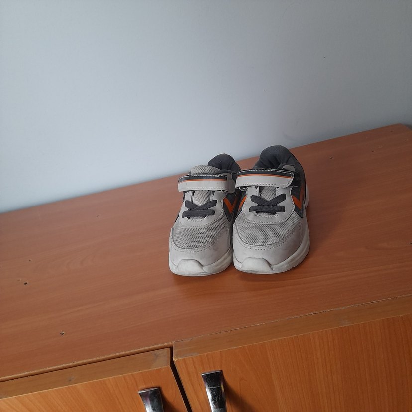 Gri Erkek Çocuk Spor Ayakkabı Velcro - Görsel 2