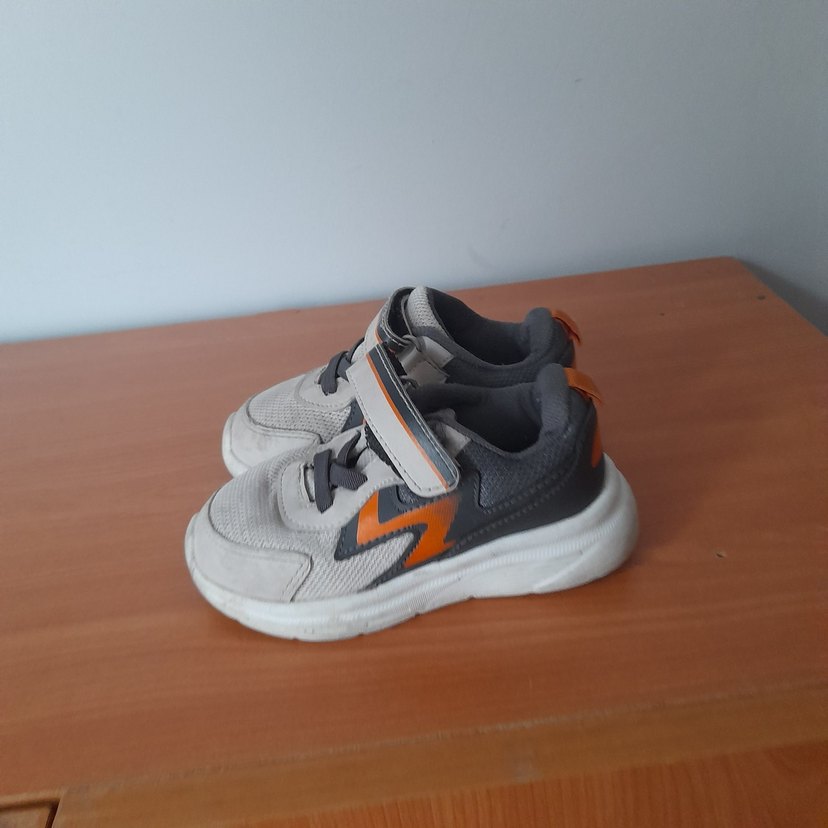 Gri Erkek Çocuk Spor Ayakkabı Velcro - Görsel 3