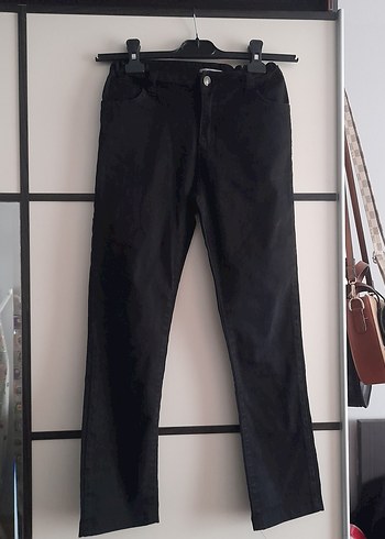 Erkek Siyah Kot Pantolon Kemerli - Görsel 2
