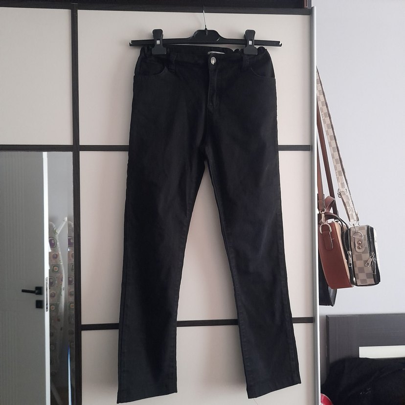 Erkek Siyah Kot Pantolon Kemerli - Görsel 2