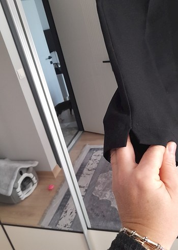 Kadın Siyah Midi Kumaş Pantolon - Görsel 3