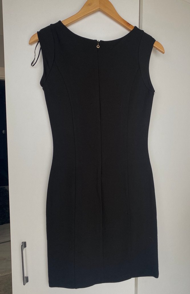 Boncuk İşlemeli Siyah Midi Elbise - Görsel 2