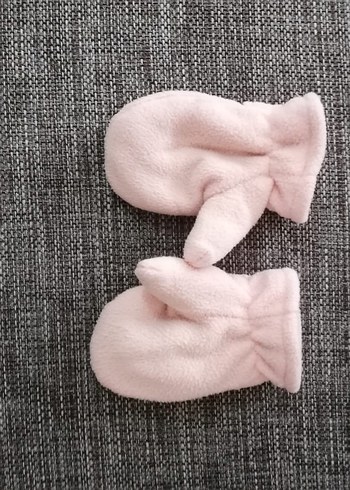 Kız Çocukları için Pembe Peluş Eldiven - Görsel 2