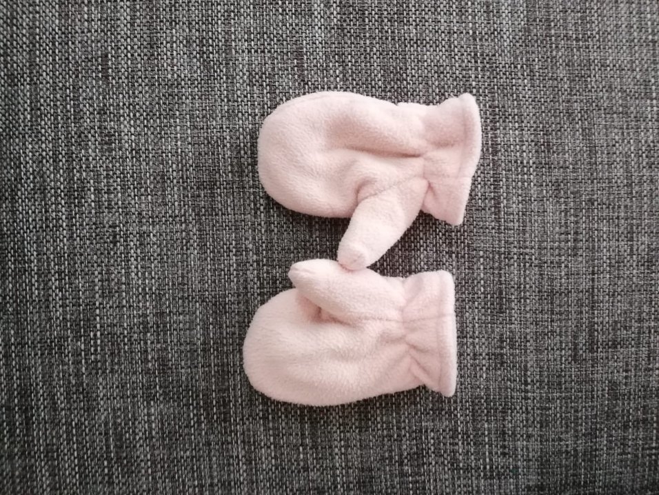 Kız Çocukları için Pembe Peluş Eldiven - Görsel 2