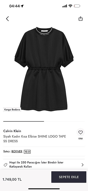 Etiketli calvin klein elbise