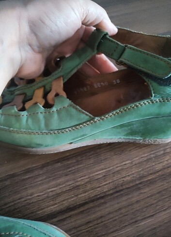 38 Beden yeşil Renk Beta deri ayakkabı 