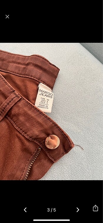 36 Beden Mango kahverengi pantolon