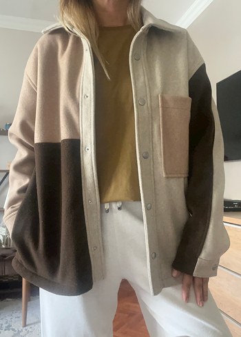 Bershka Gevşek Kesim Kahverengi Midi Ceket