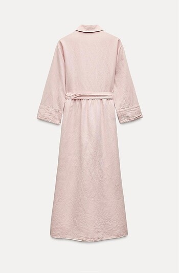 Zara ZW Collection Keten Karışımlı Midi Elbise