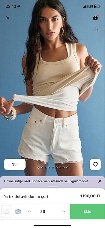 Pull and Bear Pull and Bear Beyaz Şort