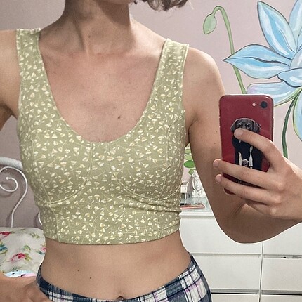 Only crop top çiçekli