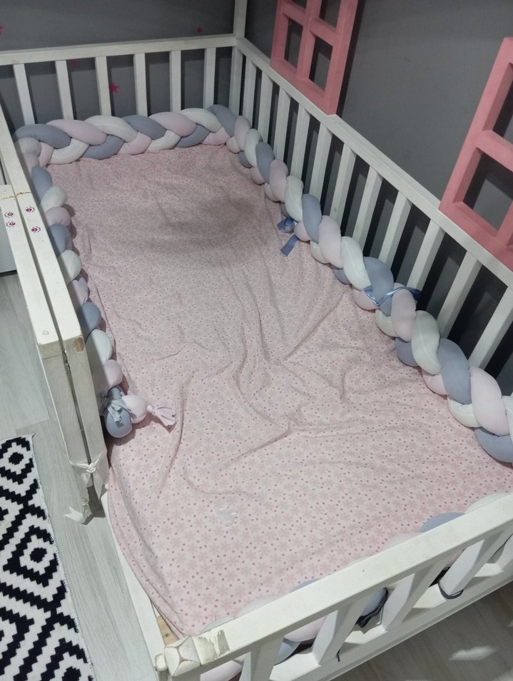 üçlü örgü model yatak kenar koruması - Görsel 3