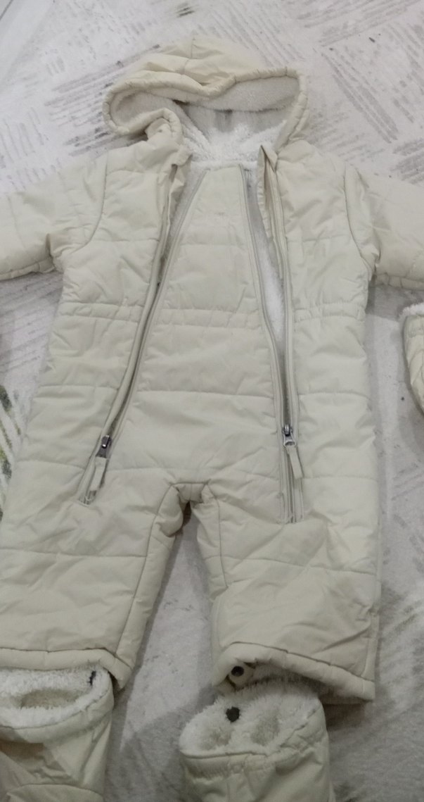 Krem astronot Bebek kar Tulumu - Görsel 3