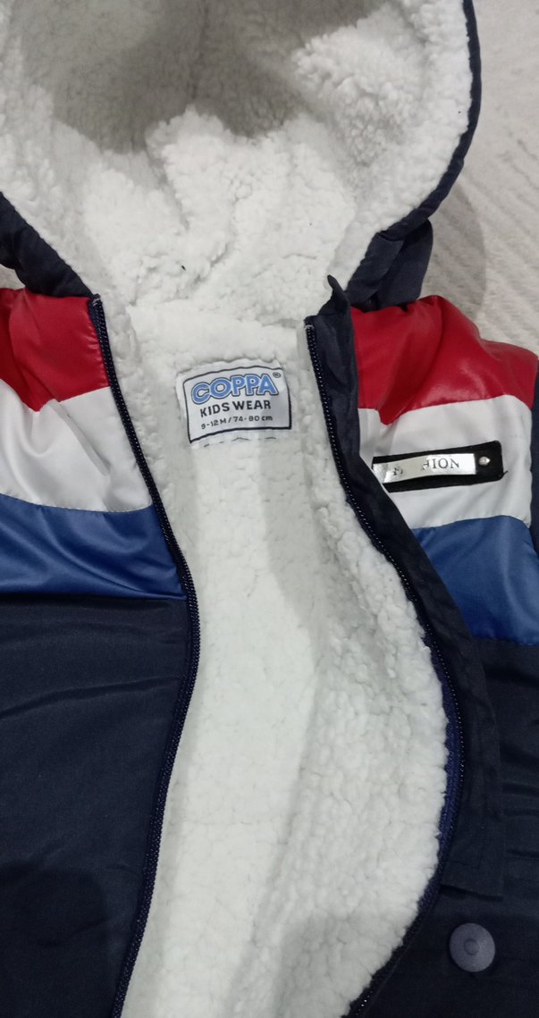 Kürklü Lacivert Bebek Kayak Tulumu astronot tulum - Görsel 2