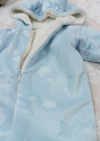 Mavi Kürklü Bebek Kar Tulumu kışlık - Görsel 5