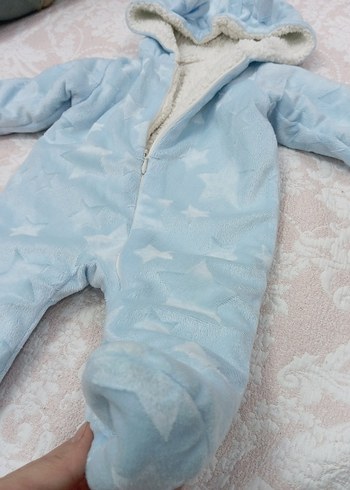 Mavi Kürklü Bebek Kar Tulumu kışlık - Görsel 4