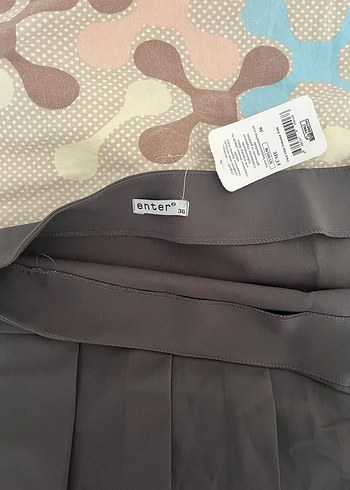 s Beden gri Renk Kadın fume Pileli Etek