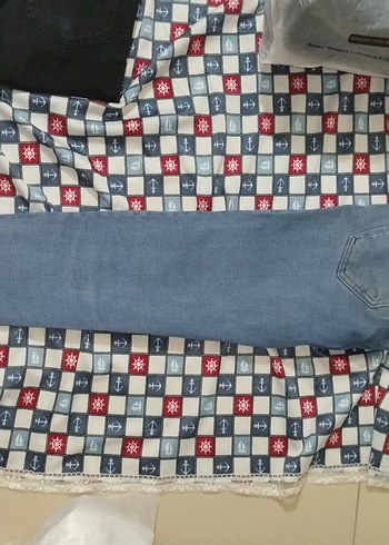 Düğmeli, Normal Boy Mavi Kadin Kot Pantolon