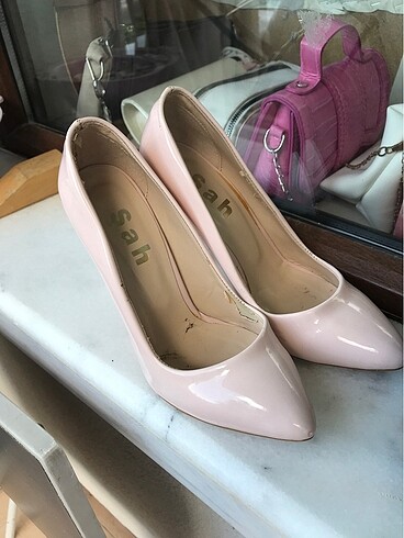 Diğer Pudra Rugan stiletto topuklu