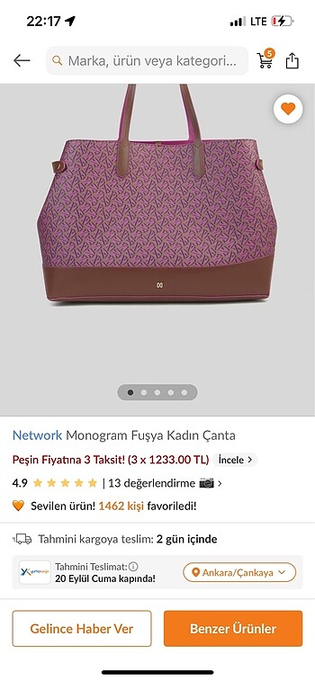 network fuşya kahve kadın çanta