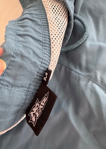 Koyu Mavi Baskılı Kemerli Erkek Mini Şort - Görsel 4