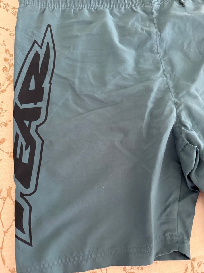 Koyu Mavi Baskılı Kemerli Erkek Mini Şort - Görsel 3