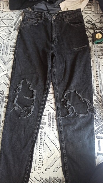 Siyah mom Jean