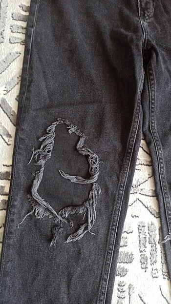 Stradivarius Siyah mom Jean