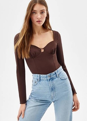 Bershka kahverengi body