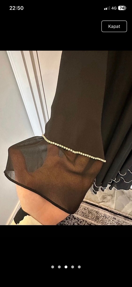 Nakışlı Siyah Uzun Salaş Kadın abaya — görsel 3/5