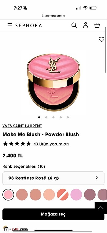 Beden Renk Ysl allık
