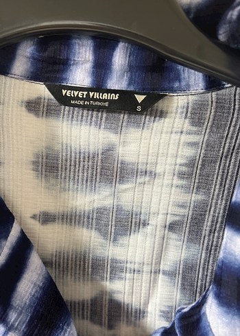 s Beden lacivert Renk Lacivert Batik Desenli Uzun Kollu Kadın Elbise