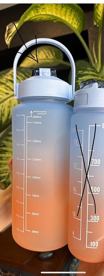 2000ml Suluk Motivasyon matarası