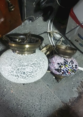 Diger Beyaz Desenli Avize Lambası