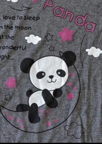 Gri Baskılı Kısa Kollu Kadın Pijama Takımı - Görsel 2