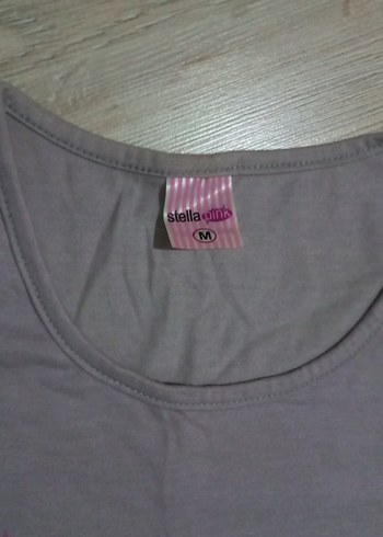 Gri Kadın Kısa Kollu Baskılı Tek Üst Pijama - Görsel 2