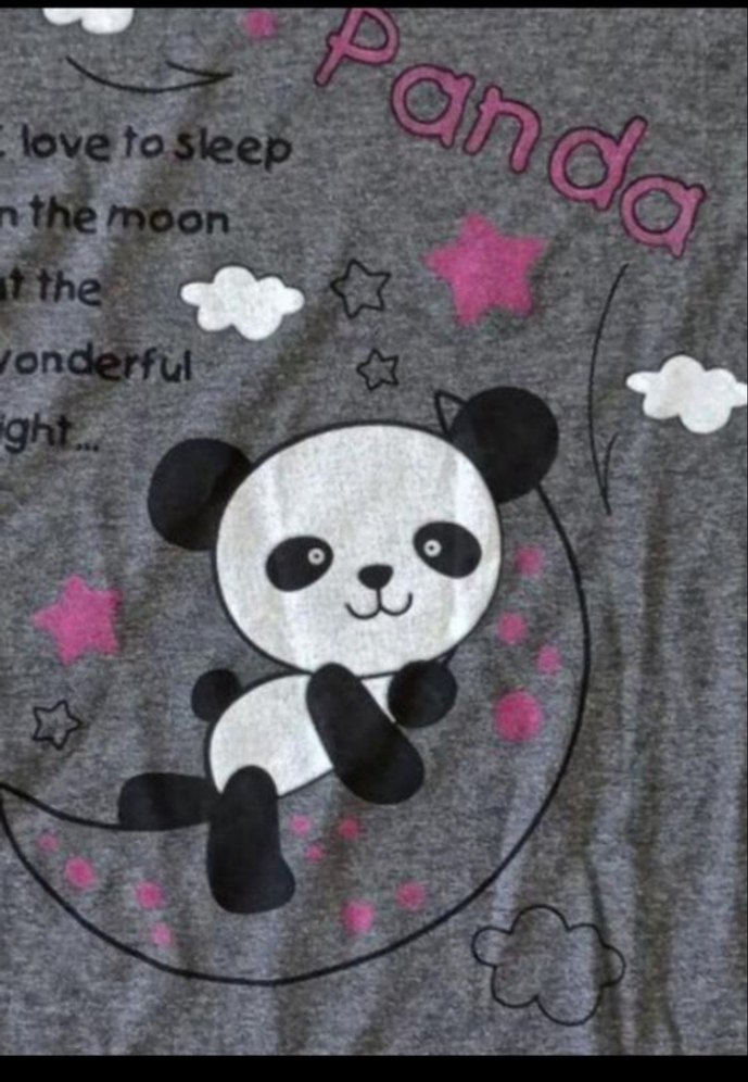 Gri Baskılı Kadın Kısa Kollu Pijama Takımı - Görsel 2