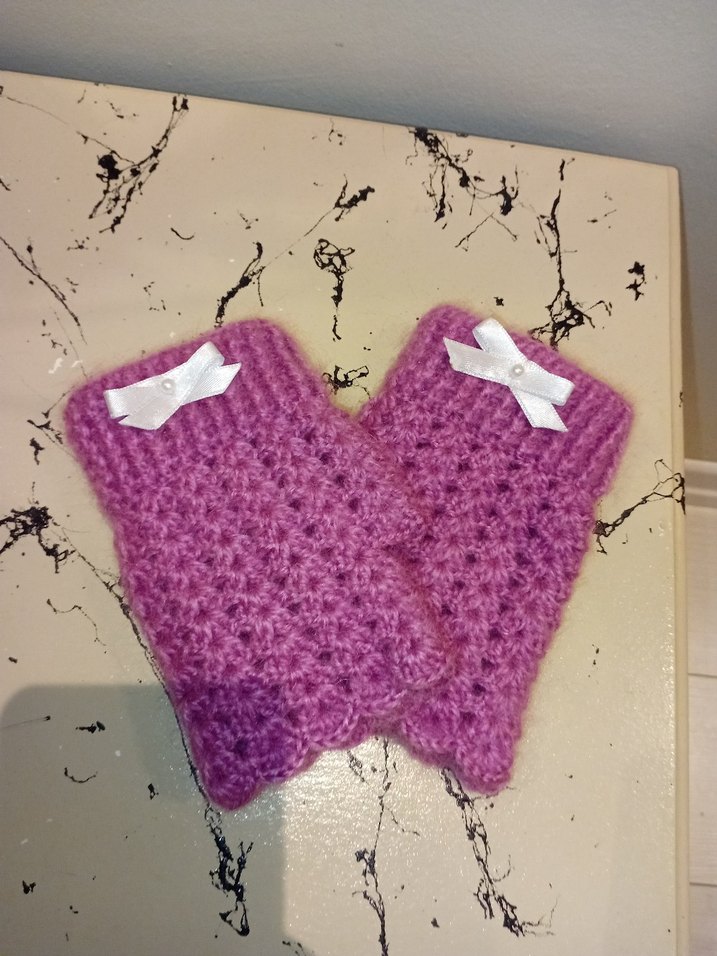 Pembe Örgü Kadın Eldivenleri - Görsel 3