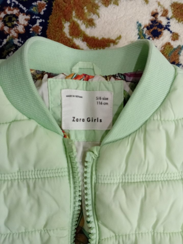 Kız Çocuk Yeşil Fermuarlı şişme Yelek - Görsel 4