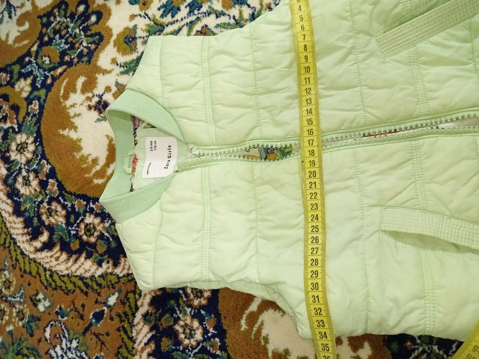 Kız Çocuk Yeşil Fermuarlı şişme Yelek - Görsel 3