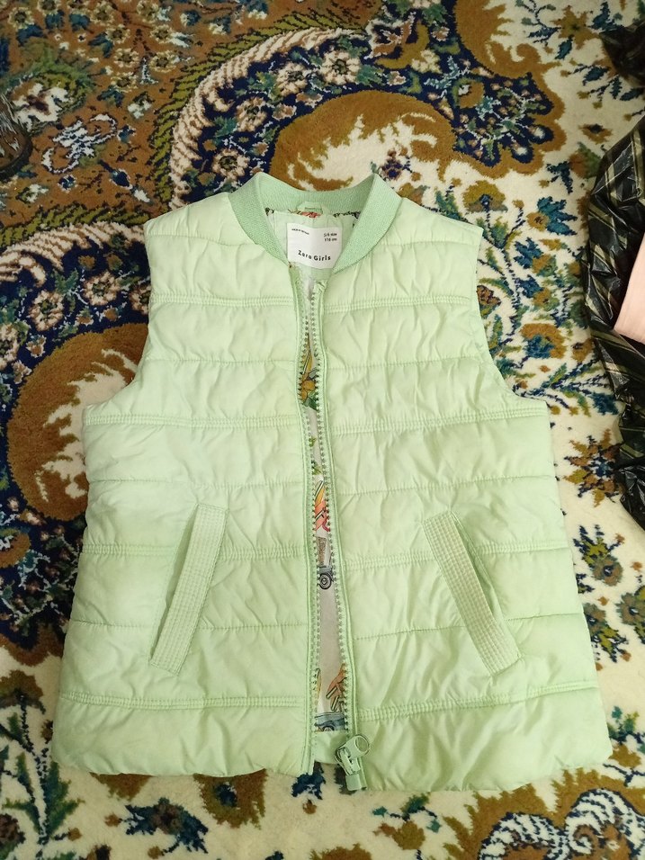 Kız Çocuk Yeşil Fermuarlı şişme Yelek - Görsel 2