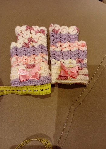 Çok Renkli Örgü Bohem çocuk Eldiveni - Görsel 4