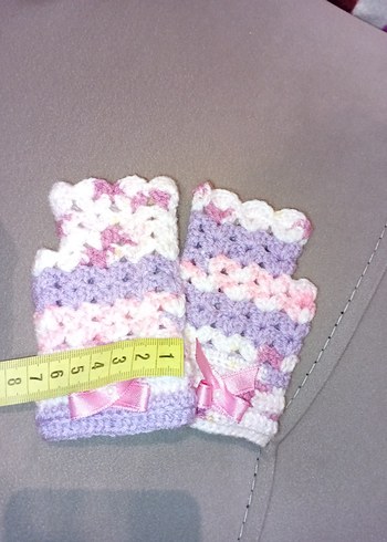 Çok Renkli Örgü Bohem çocuk Eldiveni - Görsel 5