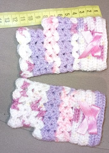 Çok Renkli Örgü Bohem çocuk Eldiveni - Görsel 3