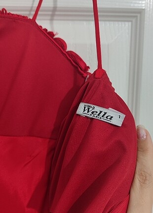 xs Beden bordo Renk Wella kırmızı saten elbise