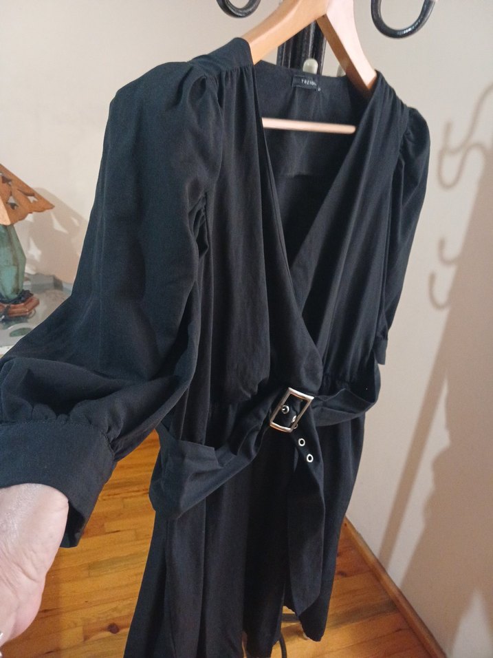 Trendyol Büyükbeden Kruvaze Elbise - Görsel 5