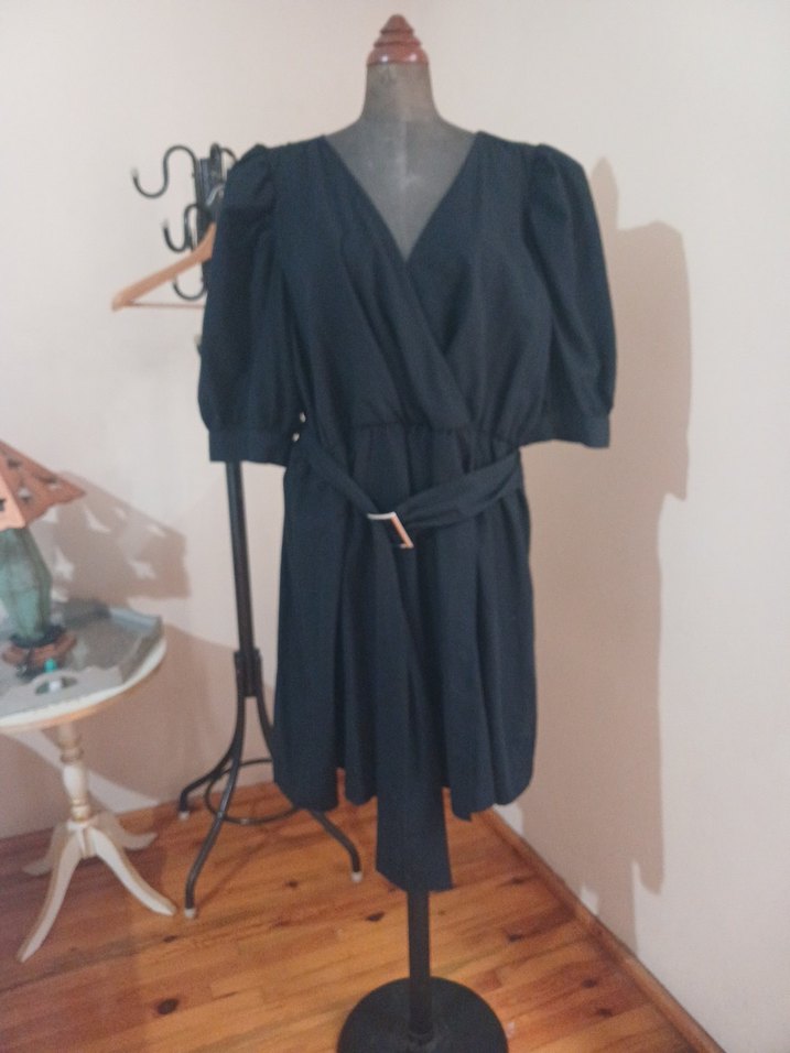 Trendyol Büyükbeden Kruvaze Elbise - Görsel 3